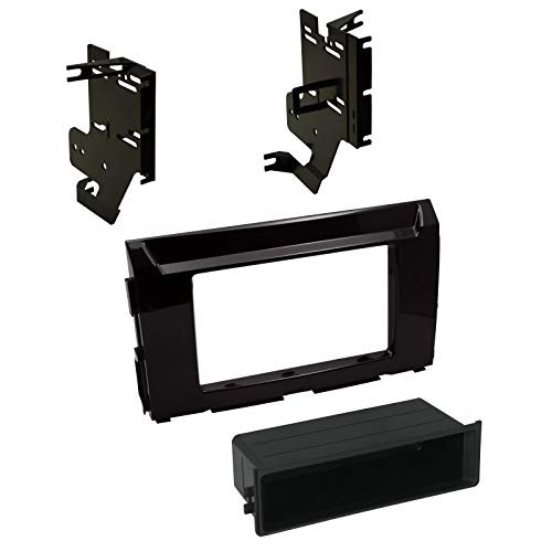 Carxtc Stereo Install Dash Double Din or Single Din Radio Fits Nissan Titan 2016-2018 Painted Gloss Black