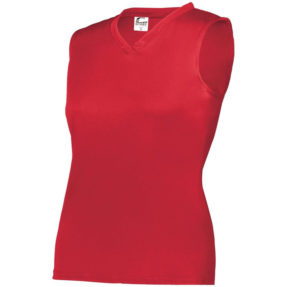 C2 Ladies Sleeveless Tee Red X-Large