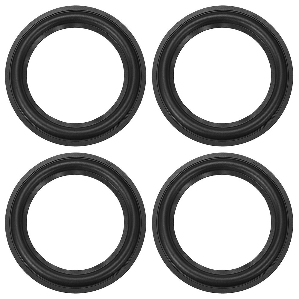 uxcell 6.5 Inch Speaker Rubber Edge Folding Ring Horn Replacement Parts for Speaker Black 4pcs