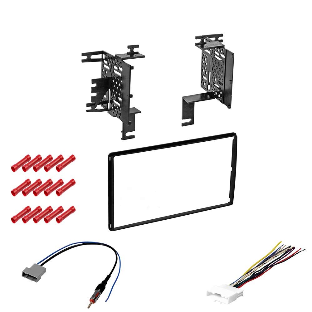 CACH KIT2007 Bundle with Car Stereo Installation Kit for 2014 Nissan Versa Note Withbase Radio  in Dash Mounting Kit, Harness, Antenna for Double Din Radio Receivers (4 Item)