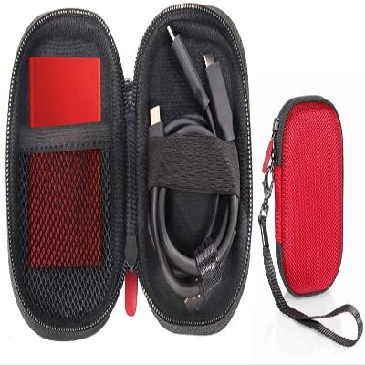 Alltravel case for External Solid State Drive Samsung T7, T7 Touch, T5, T3 Portable 250GB 500GB 1TB 2TB SSD USB 3.0 External Solid State Drives, Strong Compact Light Weight case, Mesh Pocket (Red)