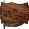 PawPaw - I Love You to The Moon and Back Stainless Steel Folding Pocket Knife with Clip, Wood view 2