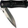 Pappy - I Love You to The Moon and Back Stainless Steel Folding Pocket Knife with Clip, Black view 1