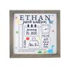 LifeSong Milestones Personalized Nursery Wall Decor for Boys and Girls Nursery or Bedroom Framed Inspirational Shadow Boxes Dinosaur 11.5 x 11.5 (Grey) view 1