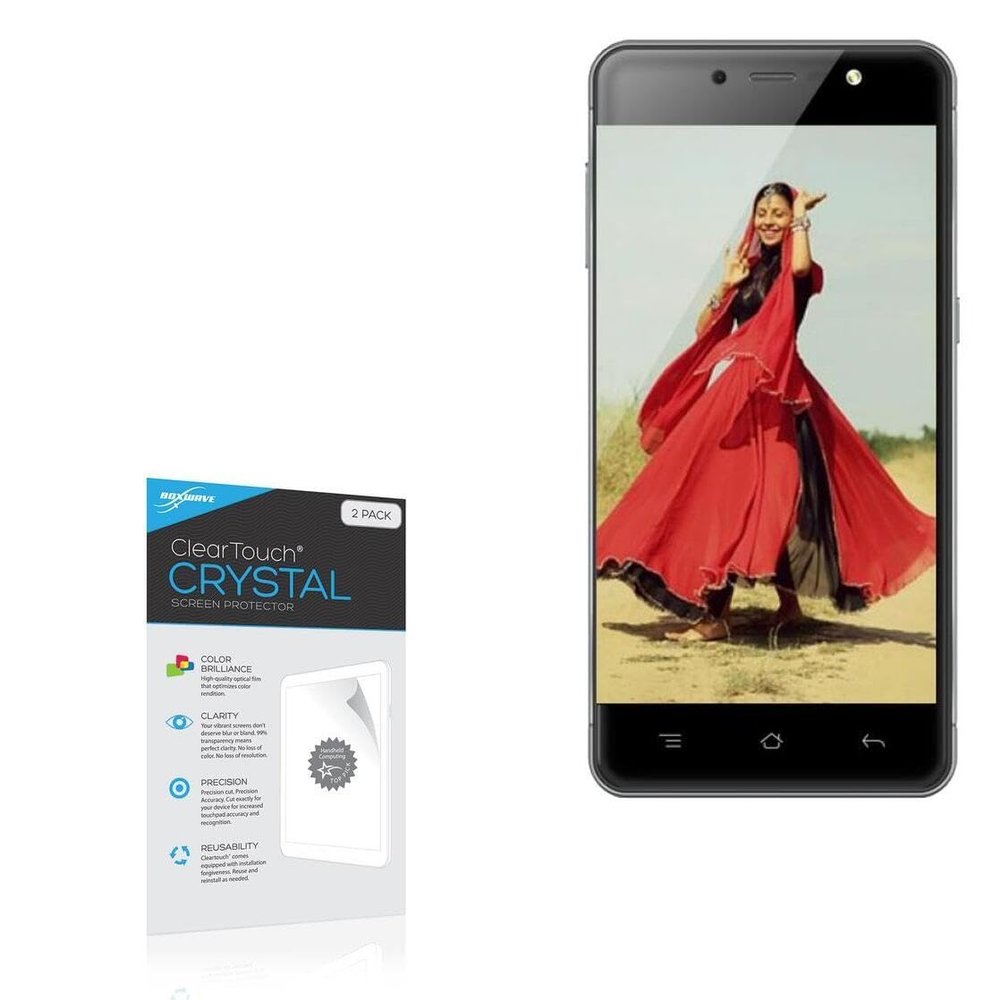 BoxWave Screen Protector Compatible with Celkon CliQ 2 - ClearTouch Crystal (2-Pack), HD Film Skin - Shields from Scratches