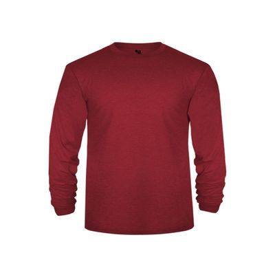 Badger Sports Tri-Blend L/S Tee Red 3X-Large