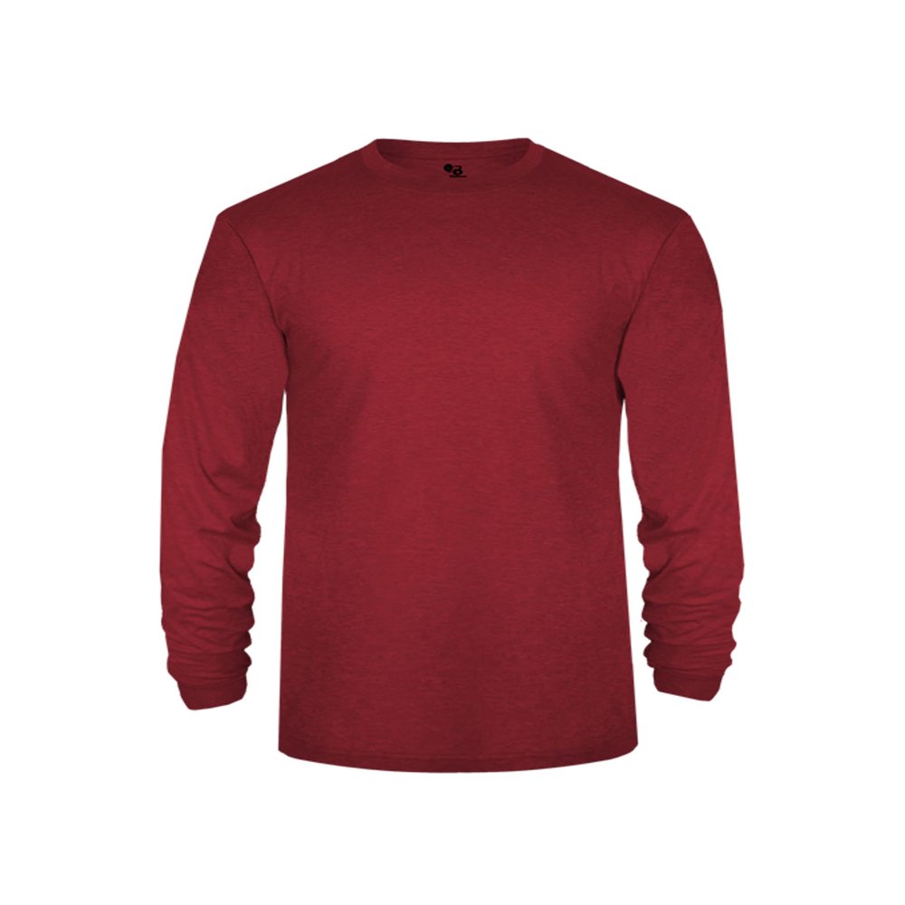 Badger Sports Tri-Blend L/S Tee Red 3X-Large