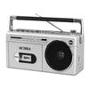 Victrola VBB-25-SLV Mini Bluetooth Boombox with Cassette Player, Recorder and Am/FM Radio, Silver view 1