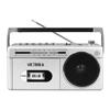 Victrola VBB-25-SLV Mini Bluetooth Boombox with Cassette Player, Recorder and Am/FM Radio, Silver view 2