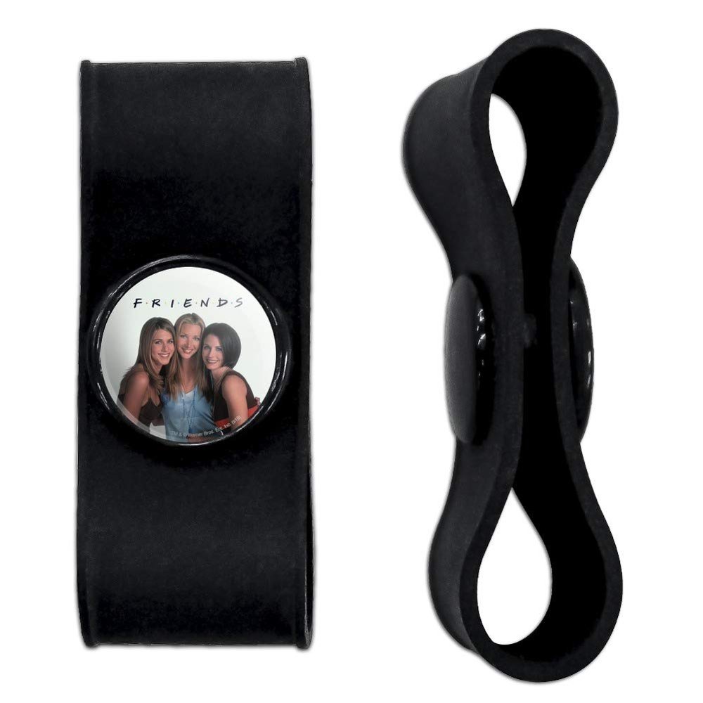 GRAPHICS & MORE Friends The Girls Headphone Earbud Cord Wrap - Charging Cable Manager - Wire Organizer Set of 2 - Black