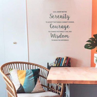 Serenity Bible Prayer Wall Decal - Removable Wall Mural Decal for Home Decor Wallpaper Bible Verse Stickers Scripture Art Serenity Prayer Wall Decal, q06