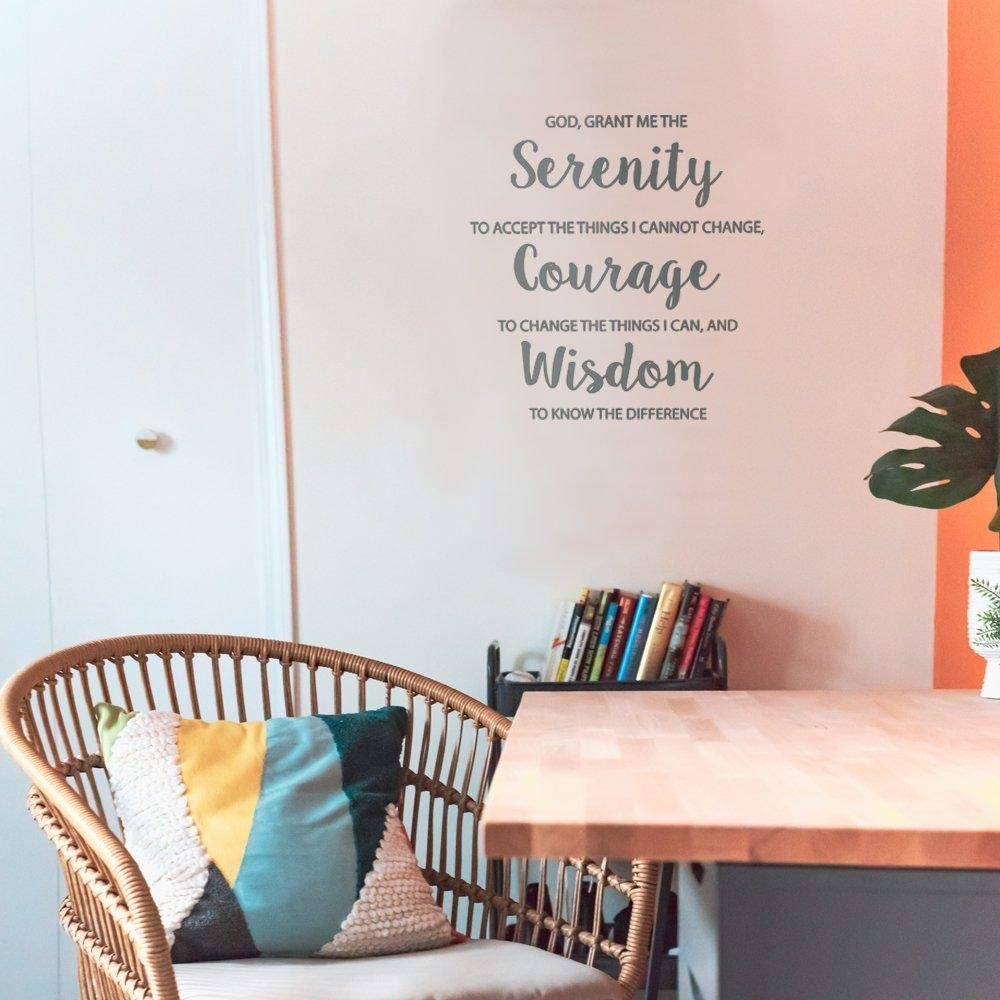 Serenity Bible Prayer Wall Decal - Removable Wall Mural Decal for Home Decor Wallpaper Bible Verse Stickers Scripture Art Serenity Prayer Wall Decal, q06