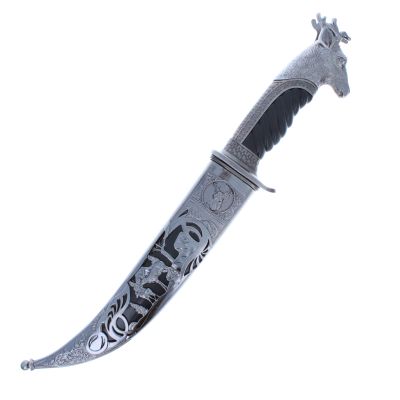 ASR Outdoor 13" Wildlife Knife Collection Animal Head Fixed Blade Hunting Knife, Deer