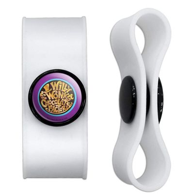 GRAPHICS & MORE Willy Wonka and The Chocolate Factory Logo Headphone Earbud Cord Wrap - Charging Cable Manager - Wire Organizer Set of 2 - White
