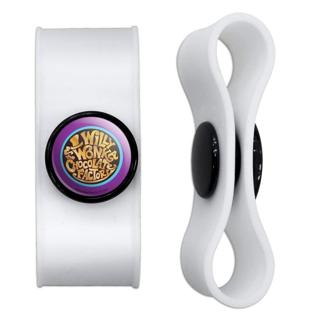 GRAPHICS & MORE Willy Wonka and The Chocolate Factory Logo Headphone Earbud Cord Wrap - Charging Cable Manager - Wire Organizer Set of 2 - White