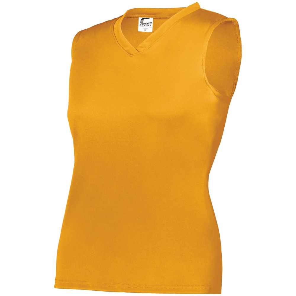 C2 Ladies Sleeveless Tee Gold 2X-Large