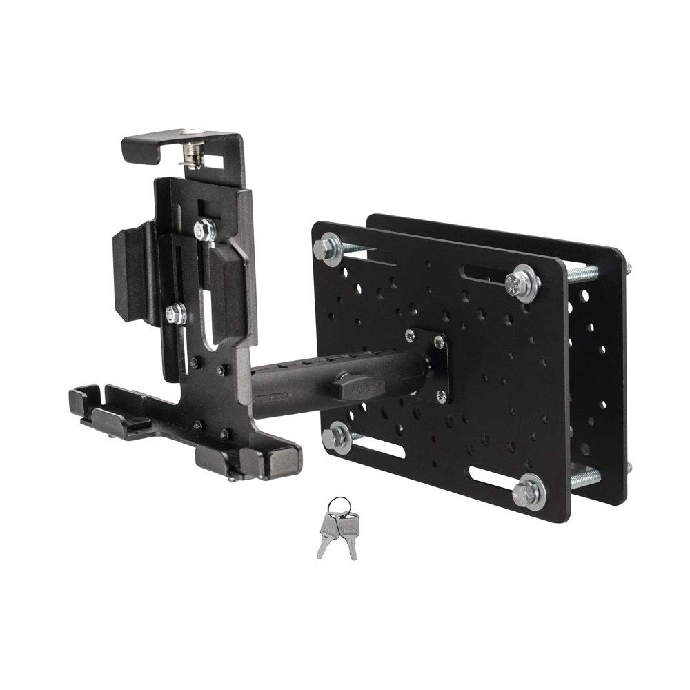 ARKON Mounts LockVise Metal Locking Forklift Overhead Guard Tablet Mount | for Overhead Guard Mounts | Adjustable 6" Metal Shaft | Locking Tablet Holder Fits iPad, Samsung, Google, and More