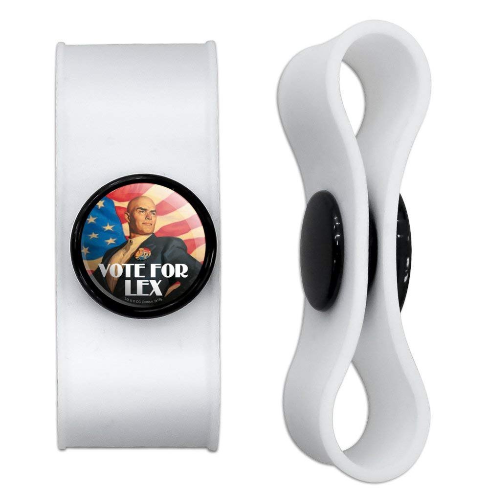 GRAPHICS & MORE Superman Vote for Lex Headphone Earbud Cord Wrap - Charging Cable Manager - Wire Organizer Set of 2 - White