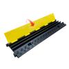 F COME 2 Pack Rubber Cable Ramp Hose Cable Protector Ramp 3 Channel 22000Lbs Load Capacity Traffic Speed Bump Wires Power Lines Extension Cord Cover for Indoor Outdoor view 3