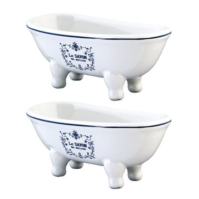 5-11/16" Miniature Ceramic Double-Ended Bathtub (2-Pieces), White