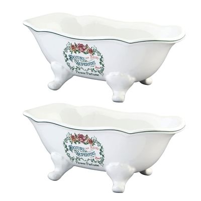 7-9/16" Miniature Ceramic Wave Double-Ended Bathtub (2-Pieces), White
