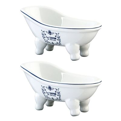 BATUBSSWD 5-11/16" Miniature Ceramic Slipper Bathtub (2-Pieces), White