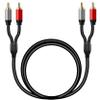 Tan QY 2RCA to 2RCA Cable 30Ft, Gold-Plated 2 RCA Male to 2 RCA Male Stereo Audio Cable for Home Theater, HDTV, Gaming Consoles, Hi-Fi Systems (30Ft/10M) view 3