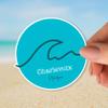 Squiddy Charlevoix Michigan Wave - Vinyl Sticker Decal for Phone, Laptop, Water Bottle (2.5" high) view 3
