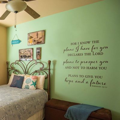 Jeremiah Bible Verse Home Decor- Scripture Verse Wall Stickers for Home Decor Removable Wallpaper for I Know The Plans I Have for You - Jeremiah 29:11, q07