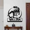 Personalized Dinosaur Wall Decal Vinyl Sticker Custom Name Poster Boy Room Sign Playroom Gifts Game Room Dinosaur Wall Decor Jurassic Wall Art T-Rex Mural 1051 view 1