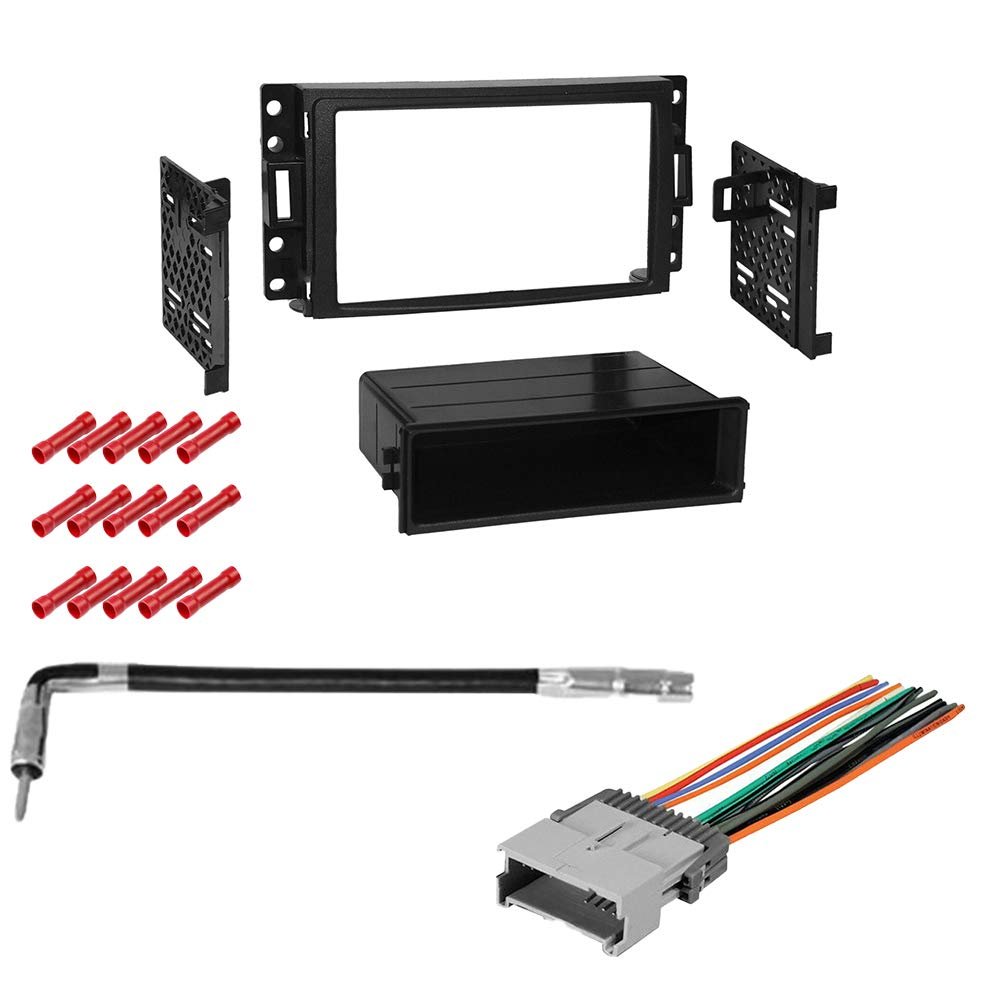 CACH KIT2038 Bundle with Car Stereo Installation Kit for 2005  2008 Chevrolet Uplander  in Dash Mounting Kit, Antenna, Harness for Single or Double Din Radio Receiver (4 Item)