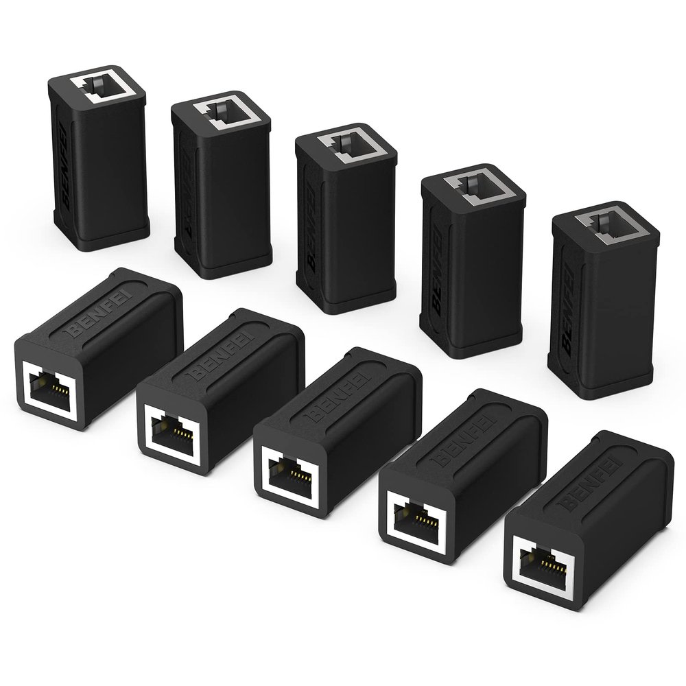 BENFEI RJ45 Inline Coupler, 10 Pack Cat7 Cat6 Cat5e Ethernet Coupler Female to Female
