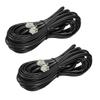 2 Pack 33 Feet Long Black Telephone Line Cord Phone Extension Modular Telephone Extension Cord 6P4C Pin Plug Male to Male Plug Telephone Extension 2 Conductor (2 pin, 1 line) Cable Line Wire view 1