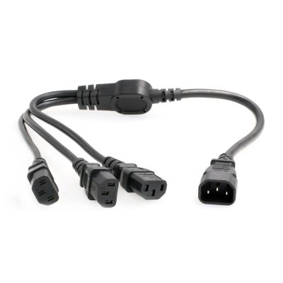 HangTon UPS PDU Computer PC Power Splitter Cord Male C14 to 3 x Female C13 10A 250V Extension Cable 24'' (C14-3xC13 60cm)