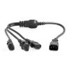 HangTon UPS PDU Computer PC Power Splitter Cord Male C14 to 3 x Female C13 10A 250V Extension Cable 24'' (C14-3xC13 60cm) view 1