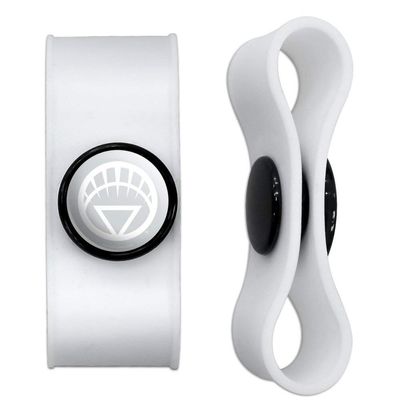 GRAPHICS & MORE Green Lantern Blackest Night White Lantern Logo Headphone Earbud Cord Wrap - Charging Cable Manager - Wire Organizer Set of 2 - Black