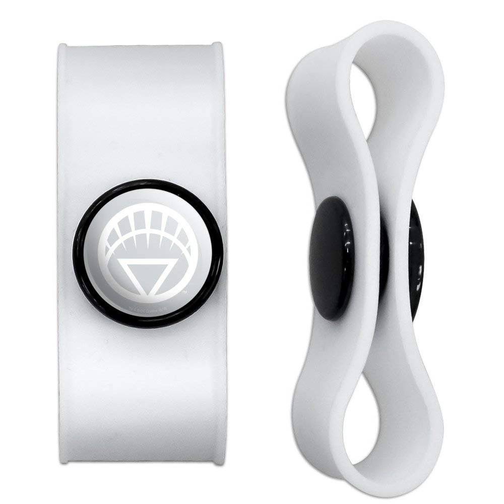 GRAPHICS & MORE Green Lantern Blackest Night White Lantern Logo Headphone Earbud Cord Wrap - Charging Cable Manager - Wire Organizer Set of 2 - Black