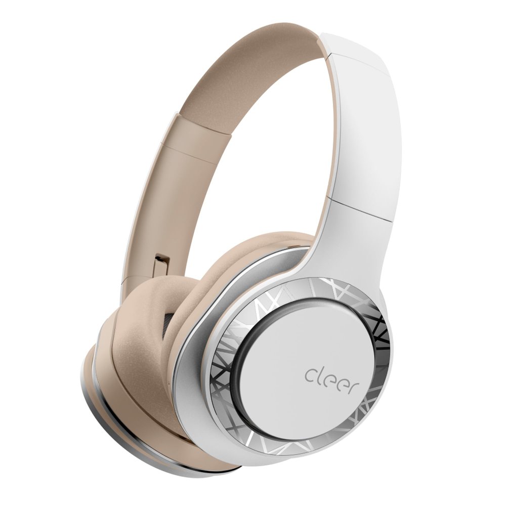 Cleer Audio Enduro 100 Bluetooth Wireless Over The Ear Headphone - Up to 100 Hours Battery Life, Built-in Mic, Hi-Res Sound, Comfortable Fit and Fordable Design, for iPhone & Android (Sand)