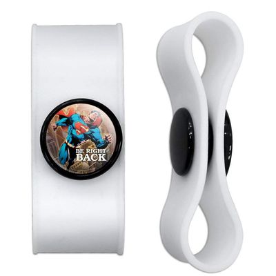 GRAPHICS & MORE Superman Be Right Back Headphone Earbud Cord Wrap - Charging Cable Manager - Wire Organizer Set of 2 - Black
