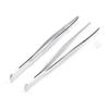 Utoolmart 2Pcs 304 12.5cm Lenght Straight Head Stainless Steel Straight Blunt Tweezers Serrated Tip view 1