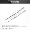 Utoolmart 2Pcs 304 12.5cm Lenght Straight Head Stainless Steel Straight Blunt Tweezers Serrated Tip view 3