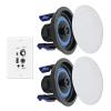 Herdio 4 Inch Bluetooth Ceiling Speakers 160W Flush Mount in Wall Amplifier Receiver Suitable for Indoor Home & Covered Outdoor Porch (Pairs) view 1