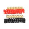10 Pairs Copper Gold Plated 4 Gauge Strip Spade Terminal Spade Fork Adapters Connectors Plugs Crimp Barrier Spades for Speaker Wire Cable Terminal Plug - 4GA (Red and Black) view 1