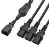 HTCable UPS PDU Computer PC Power Splitter Cord C14 to 3 x C13 10A 250V Extension Cable 30cm (C14-3xC13 30cm) view 1