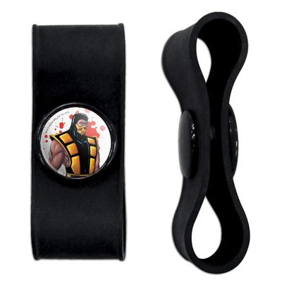GRAPHICS & MORE Mortal Kombat Klassic Scorpion Character Headphone Earbud Cord Wrap - Charging Cable Manager - Wire Organizer Set of 2 - White