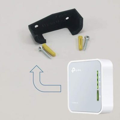 3D Cabin Tp Link Ac750 Wireless Travel Router Wr02Ac Wall Mount Wall Bracket Under Desk Holder Black