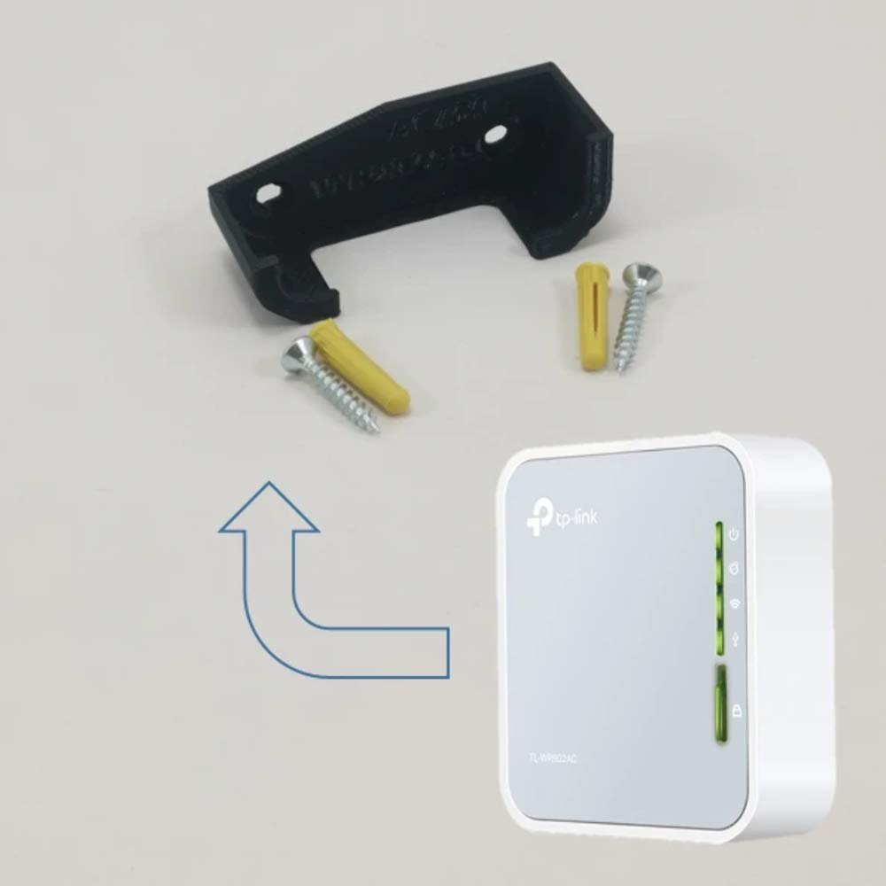 3D Cabin Tp Link Ac750 Wireless Travel Router Wr02Ac Wall Mount Wall Bracket Under Desk Holder Black