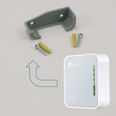 3D Cabin Tp Link Ac750 Wireless Travel Router Wr02Ac Wall Mount Wall Bracket Under Desk Holder Grey