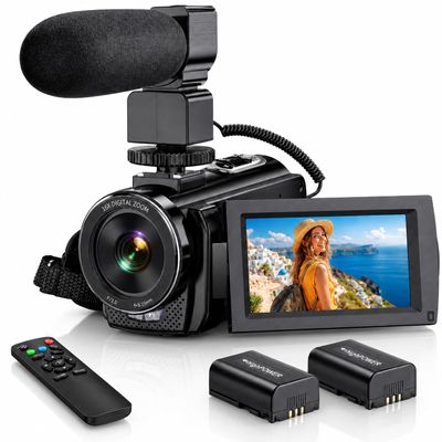 ALSONE Video Camera Camcorder FHD 1080P 24MP 3.0 270 Rotation IPS Screen 16X Digital Zoom YouTube Vlogging Camera Recorder with Microphone, Remote Control, 2 Batteries & Webcam Function