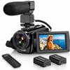 ALSONE Video Camera Camcorder FHD 1080P 24MP 3.0 270 Rotation IPS Screen 16X Digital Zoom YouTube Vlogging Camera Recorder with Microphone, Remote Control, 2 Batteries & Webcam Function view 1